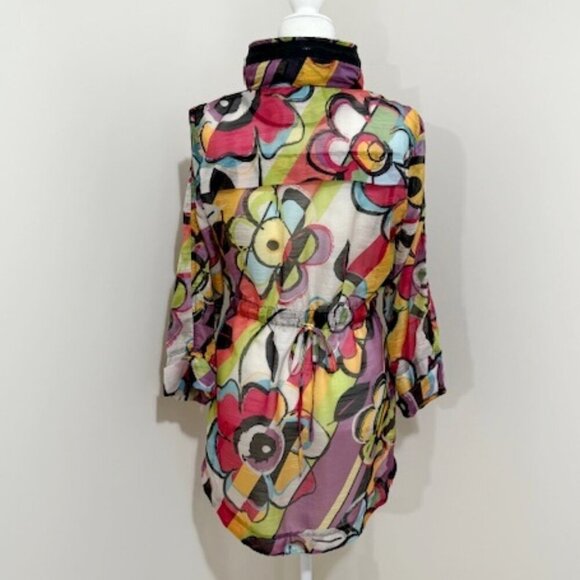 Luii Anthropologie Colorful Lightweight Hooded Zip Jacket Size M - Picture 3 of 9